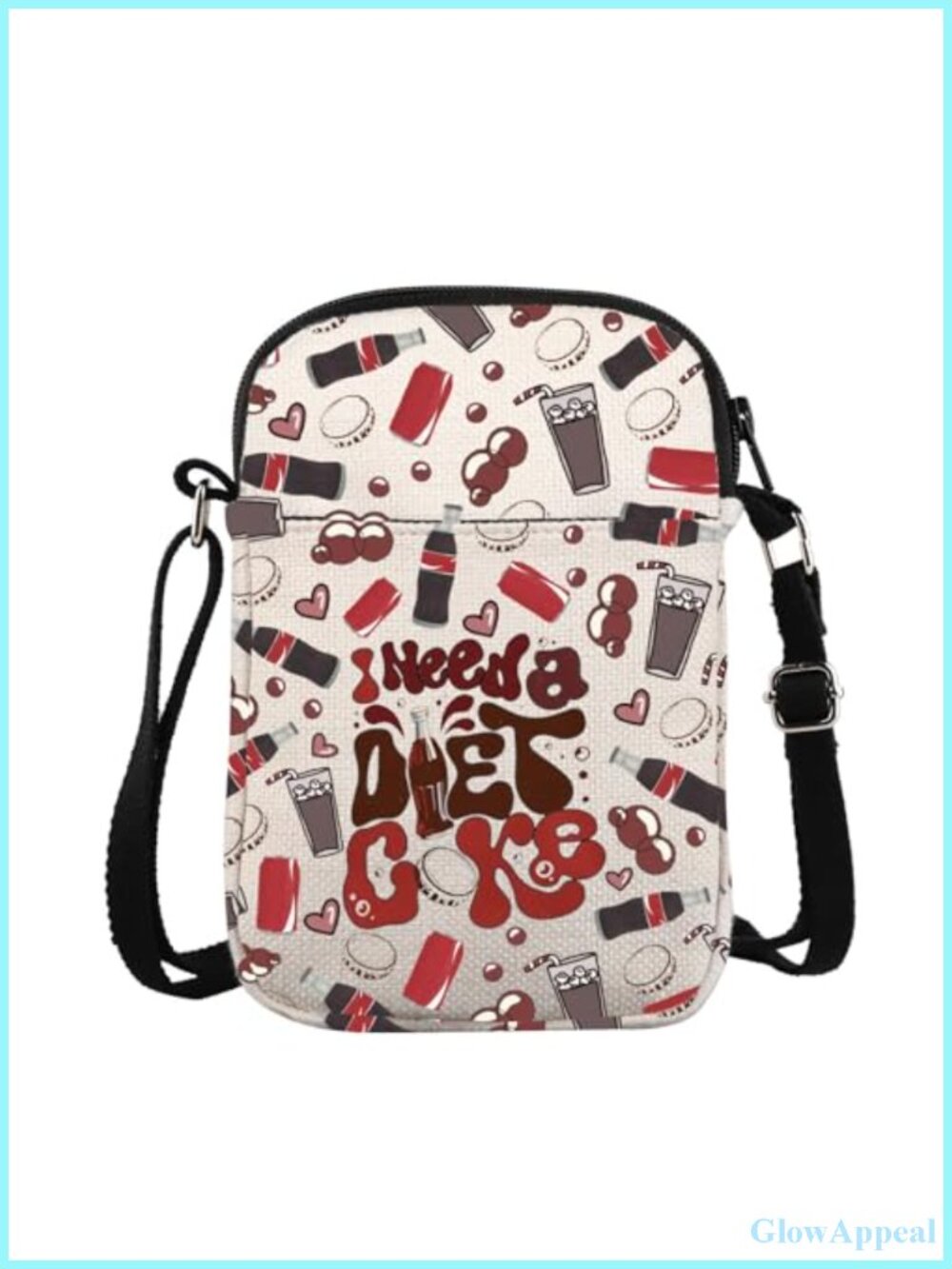 Waterproof Polyester Messenger Bag Crossbody Fizzy Drink Soda Lover Gift